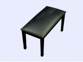 Black bench stool 3d model preview