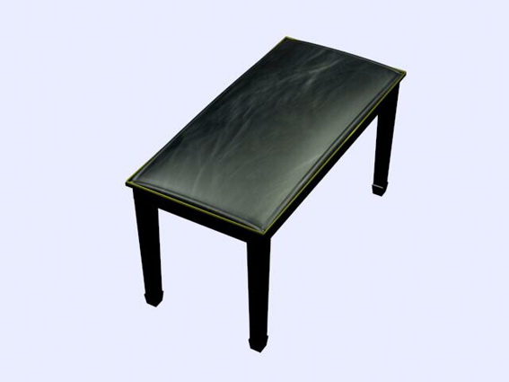 Black bench stool 3d rendering