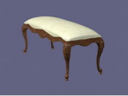 Antique bench stool 3d model preview