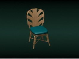 Rustic dining chair 3d model preview