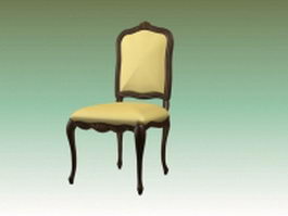 Vintage upholstered dining chair 3d model preview