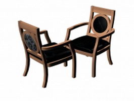 Antique reception chairs 3d model preview
