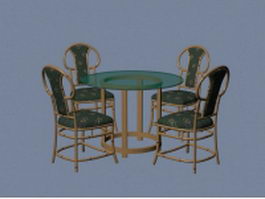 Retro dining sets 3d preview