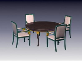 Antique dining room sets 3d preview