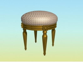 Antique piano stool 3d model preview