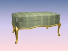 Upholstered foot stool 3d preview