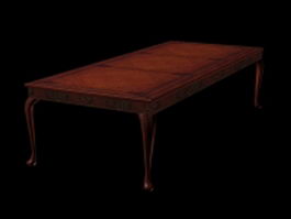 Antique dining table 3d model preview