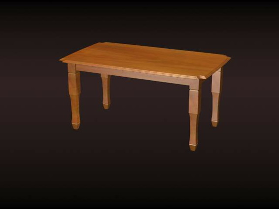 Wooden dining table 3d rendering