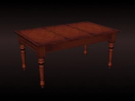 American antique dining table 3d preview