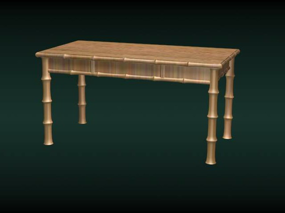 Bamboo dining table 3d rendering