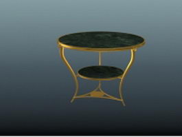 Antique marble top dining table 3d model preview