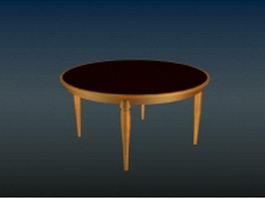 Marble top dining table 3d model preview