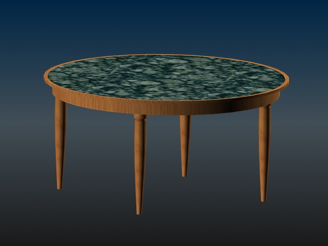 Marble top dining table 3d rendering