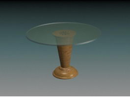 Glass top marble dining table 3d preview