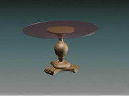 Round glass top dining table 3d preview