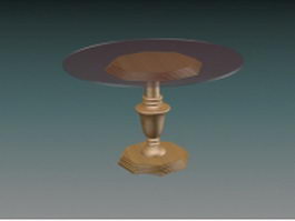 Round glass top dining table 3d preview