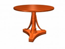 Antique round tea table 3d preview