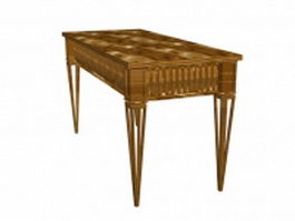 Antique wood table 3d preview