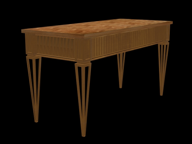 Antique wood table 3d rendering