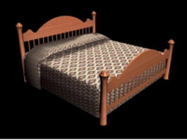 Mission style bed 3d preview