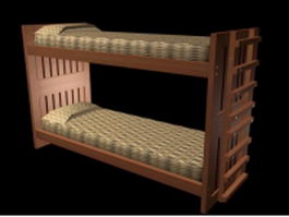 Rustic bunk bed 3d model preview