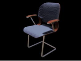 Blue mesh cantilever chair 3d preview
