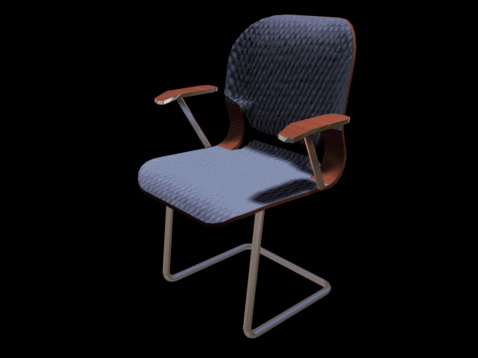 Blue mesh cantilever chair 3d rendering