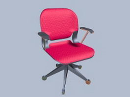 Pink revolving chair 3d preview