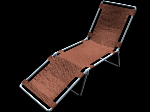 Folding sun lounge chair 3d rendering
