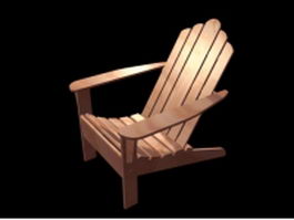 Wood recliner chair 3d preview