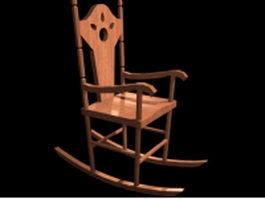 Victorian antique rocking chair 3d preview