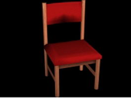 Red dining chair 3d model preview