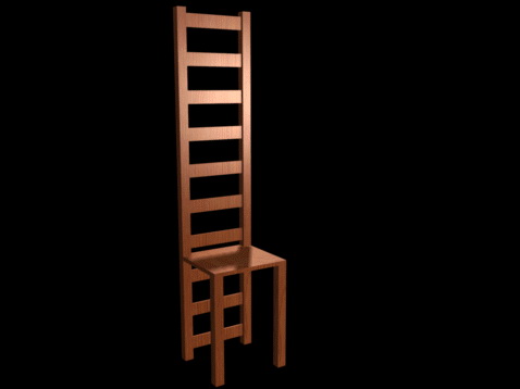 Antique ladder back chair 3d rendering