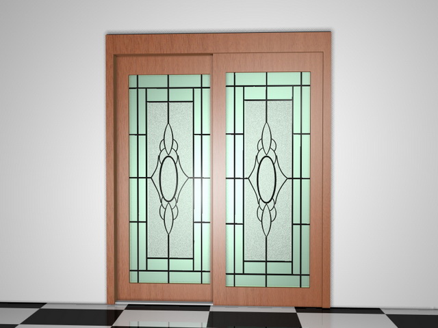 Wood french patio doors 3d model 3D Studio,3ds max files free download ...