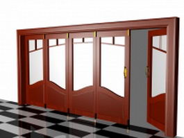 Folding room divider doors 3d model preview