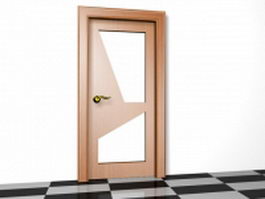 Interior door with glass 3d model preview