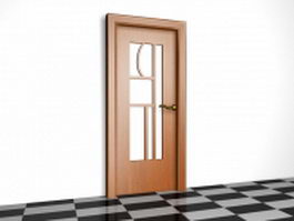 Glazed wood door 3d model preview