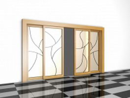 Interior sliding door room dividers 3d model preview