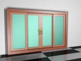 Sliding door room dividers 3d model preview