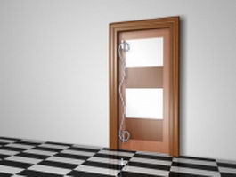 Panel door with glass 3d model preview