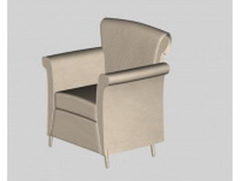 White accent chair 3d model preview
