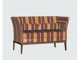 Striped fabric couch 3d model preview