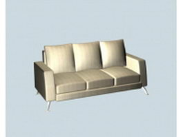 Striped fabric sofa 3d model preview