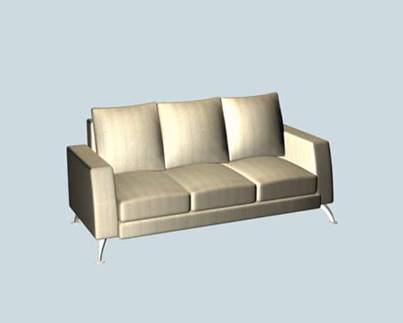 Striped fabric sofa 3d rendering