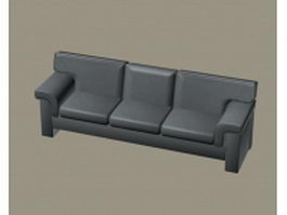 Slate gray leather sofa 3d preview