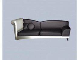 Leather sofa chaise lounge 3d model preview