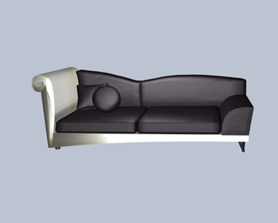 Leather sofa chaise lounge 3d rendering