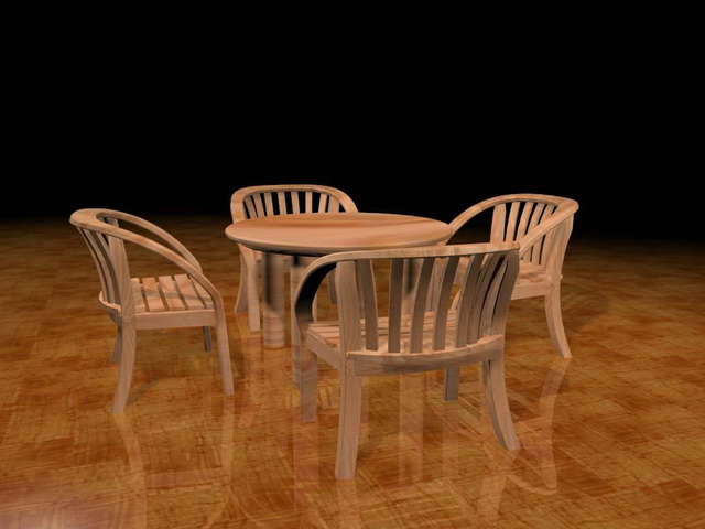 Outdoor dining sets 3d rendering