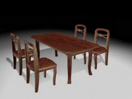 Rustic dining room sets 3d model preview