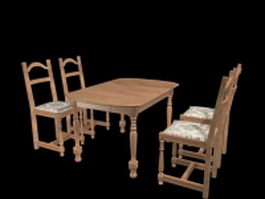 French country dining room sets 3d preview